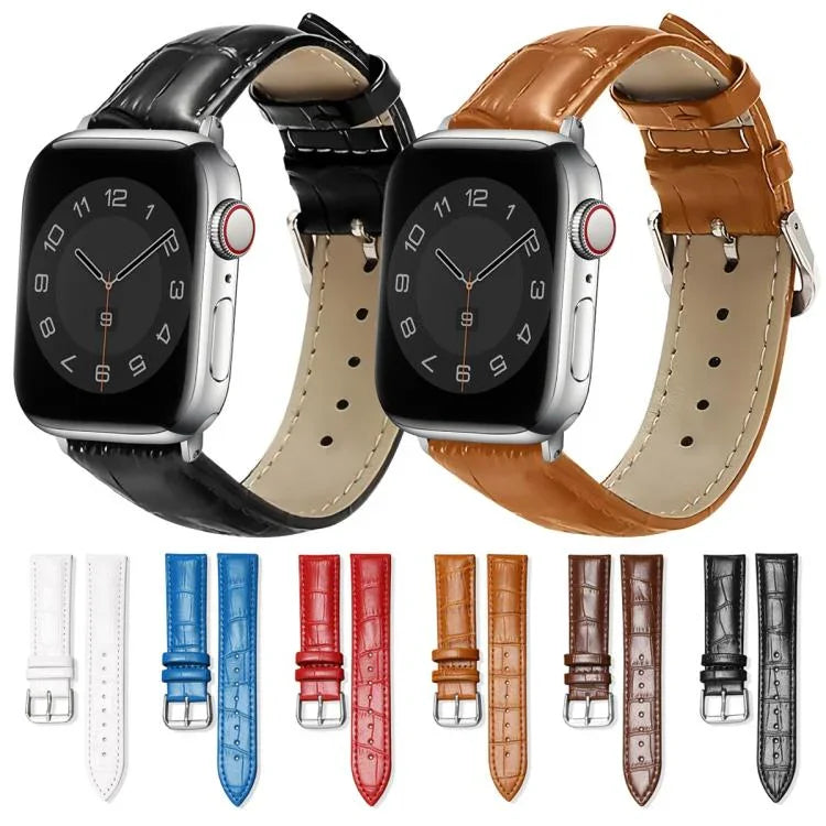 สายรัดนาฬิกาหนังพร้อมหัวเข็มขัดหมุดลายไม้ไผ่ xDfind สำหรับ Apple Watch 42 / 44 / 45 / 46 / 49 มม. สำหรับ Apple Watch 38 / 40 / 41 / S10 42 มม.