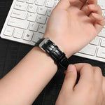 สายรัดนาฬิกาหนังพร้อมหัวเข็มขัดหมุดลายไม้ไผ่ xDfind สำหรับ Apple Watch 42 / 44 / 45 / 46 / 49 มม. สำหรับ Apple Watch 38 / 40 / 41 / S10 42 มม.