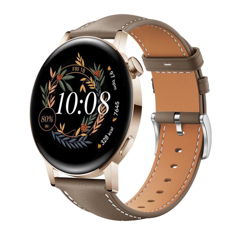 xDfind Flat Head Black Shark Fine Grain Leather Watch Band, 22mm For Huawei Watch GT5/GT5 Pro/4/4 Pro, 20mm For Huawei Watch GT 4 / GT 3 / GT 2