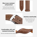 xDfind Flat Head Black Shark Fine Grain Leather Watch Band, 20mm For Ticwatch GTH / E3 / E / 2, 22mm For Ticwatch Pro X / Pro3 / Pro / GTX / E2