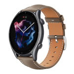 xDfind Flat Head Black Shark Fine Grain Leather Watch Band, 22mm For Amazfit GTR 4/3/3 Pro/Bip6/Bip5, 20mm For Amazfit GTS4 mini/GTS3/2/2E