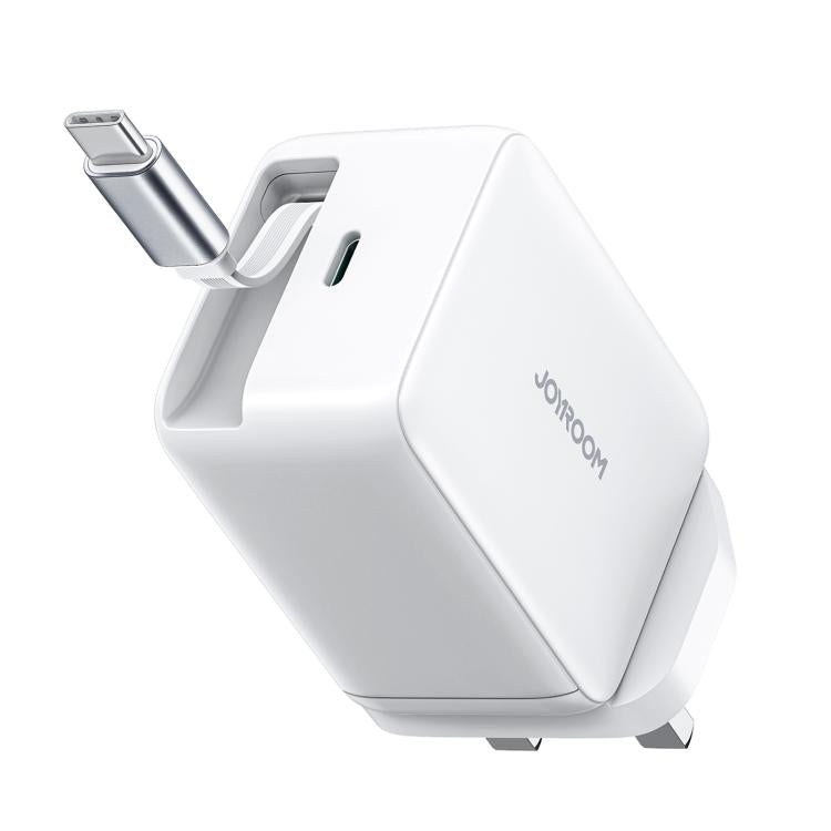 JOYROOM JR-TCL06 ที่ชาร์จเร็ว GaN 67W USB-C / Type-C พร้อมสายเก็บได้, ปลั๊ก UK