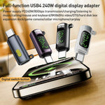 อะแดปเตอร์ Type-C เป็น Type-C 240W พร้อมจอดิจิทัลและสวิตช์