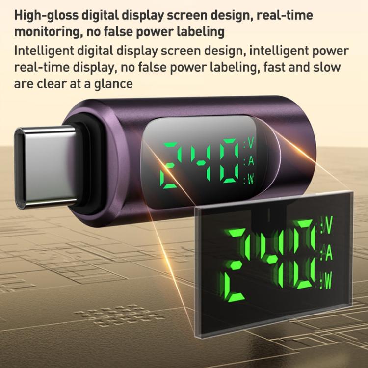 อะแดปเตอร์ Type-C เป็น Type-C 240W พร้อมจอดิจิทัลและสวิตช์