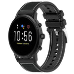 xDfind Hybrid Nylon Braid Silicone Watch Band, 22mm For Fossil Gen 5 Carlyle / Julianna