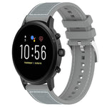 xDfind Hybrid Nylon Braid Silicone Watch Band, 22mm For Fossil Gen 5 Carlyle / Julianna