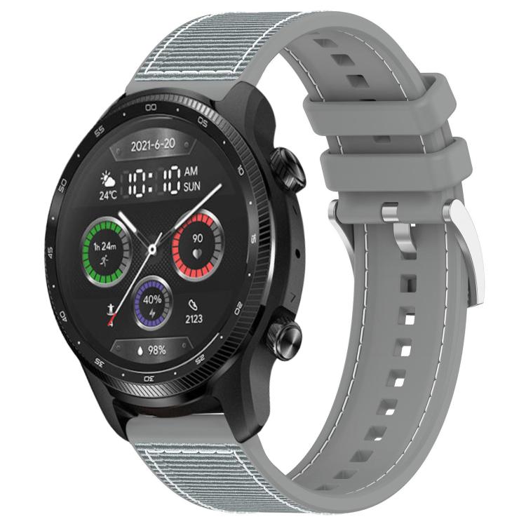 xDfind Hybrid Nylon Braid Silicone Watch Band, 20mm For Ticwatch GTH / E3 / E / 2, 22mm For Ticwatch Pro X / Pro 3 / Pro