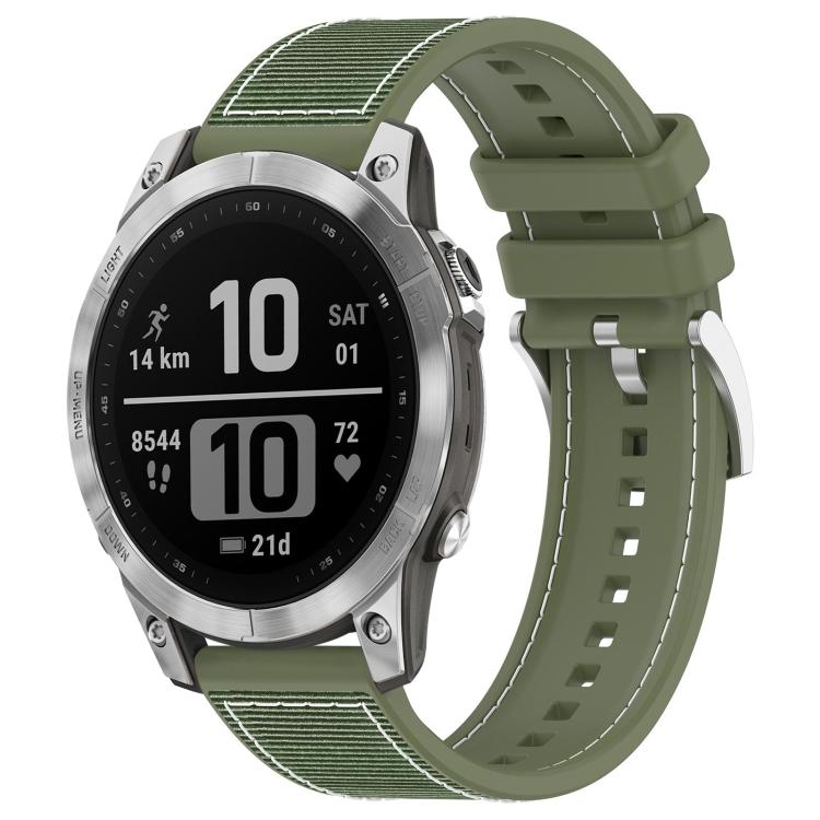 xDfind Hybrid Nylon Braid Silicone Watch Band, For Garmin Fenix 8/7X/6X/5X 26mm, For Garmin Fenix 8/7/6/5 22mm, For Garmin Forerunner 220/235/735/735XT 20mm, For Garmin Forerunner 35/30/35J 20mm