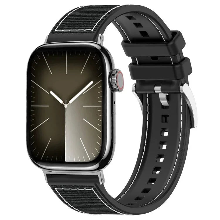 สายรัดนาฬิกาซิลิโคนผสมไนลอนถัก xDfind สำหรับ Apple Watch 42 / 44 / 45 / 46 / 49 มม. 22 มม. สำหรับ Apple Watch 38 / 40 / 41 / S10 42 มม. 20 มม.