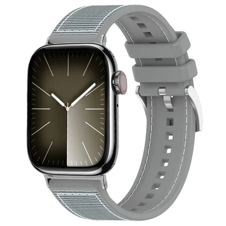 สายรัดนาฬิกาซิลิโคนผสมไนลอนถัก xDfind สำหรับ Apple Watch 42 / 44 / 45 / 46 / 49 มม. 22 มม. สำหรับ Apple Watch 38 / 40 / 41 / S10 42 มม. 20 มม.