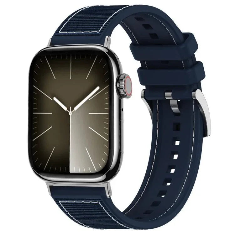 สายรัดนาฬิกาซิลิโคนผสมไนลอนถัก xDfind สำหรับ Apple Watch 42 / 44 / 45 / 46 / 49 มม. 22 มม. สำหรับ Apple Watch 38 / 40 / 41 / S10 42 มม. 20 มม.