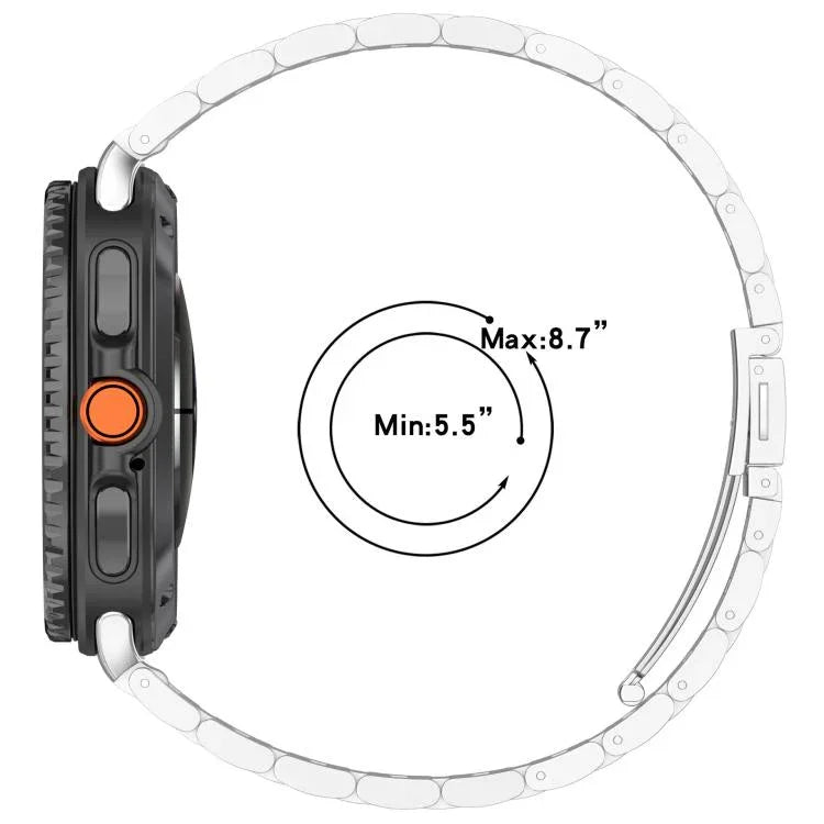 สายรัดนาฬิกาโลหะผสมไทเทเนียมหัวเข็มขัดแบนสามลูก สำหรับ Samsung Galaxy Watch8 / Watch8 Classic, สำหรับ Samsung Galaxy Fit3 / SM-R390