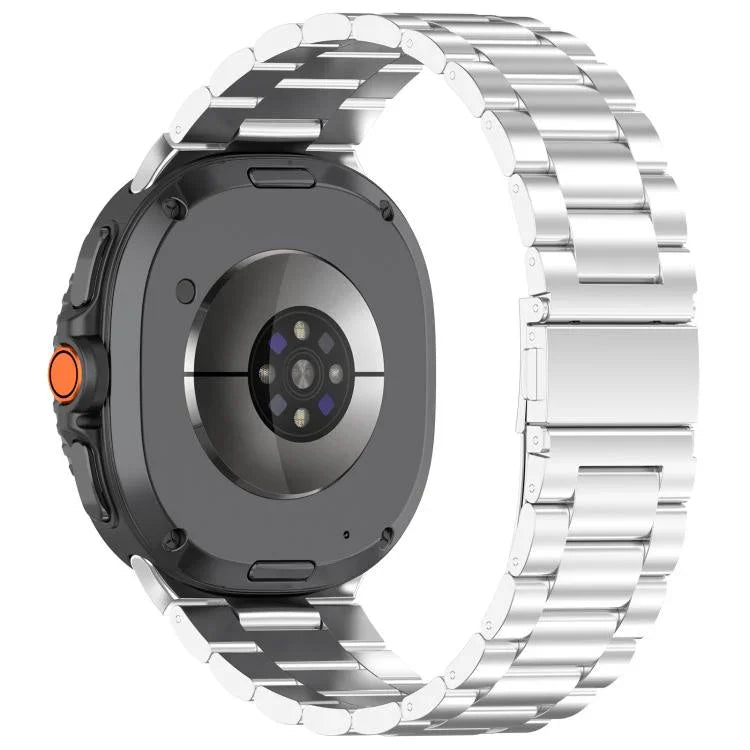 สายรัดนาฬิกาโลหะผสมไทเทเนียมหัวเข็มขัดแบนสามลูก สำหรับ Samsung Galaxy Watch8 / Watch8 Classic, สำหรับ Samsung Galaxy Fit3 / SM-R390