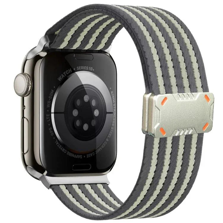 สายรัดนาฬิกาไนลอนพร้อมหัวเข็มขัดแม่เหล็ก Mecha Armor สำหรับ Apple Watch 46 มม. / 49 มม. / 45 มม. / 44 มม. สำหรับ Apple Watch 42 มม. / 41 มม. / 40 มม. / 38 มม.