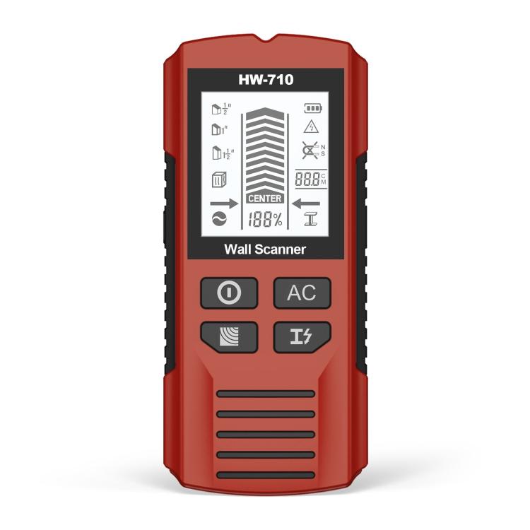 เครื่องสแกนผนัง 5-in-1 HW-710 เครื่องตรวจจับโลหะ เครื่องหาตำแหน่งตงไม้ เครื่องมือวัด