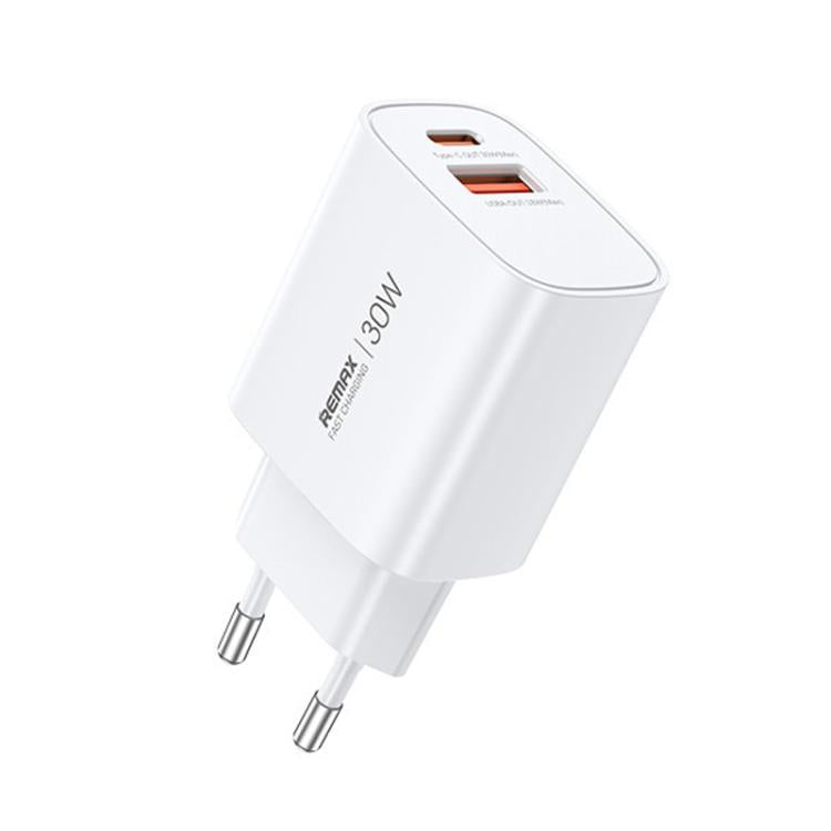 REMAX U187 ที่ชาร์จเร็ว GaN 30W USB และ Type-C, ปลั๊ก EU, ปลั๊ก UK