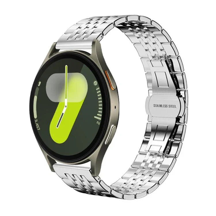 สายสแตนเลสสตีลแข็ง xDfind แบบเม็ดเจ็ด สำหรับ Samsung Galaxy Watch Ultra / Ultra 2025, Samsung Galaxy Watch8 / Watch8 Classic, Samsung Galaxy Watch 7 / 6 / 5 / FE, Samsung Galaxy Fit3 SM-R390