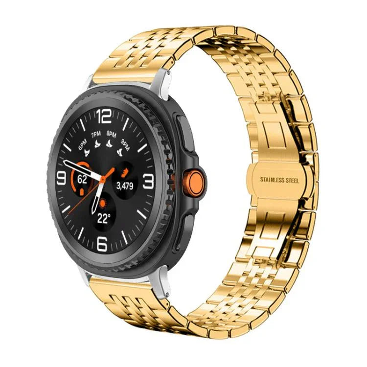 สายสแตนเลสสตีลแข็ง xDfind แบบเม็ดเจ็ด สำหรับ Samsung Galaxy Watch Ultra / Ultra 2025, Samsung Galaxy Watch8 / Watch8 Classic, Samsung Galaxy Watch 7 / 6 / 5 / FE, Samsung Galaxy Fit3 SM-R390