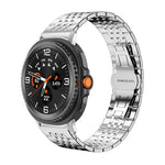 สายสแตนเลสสตีลแข็ง xDfind แบบเม็ดเจ็ด สำหรับ Samsung Galaxy Watch Ultra / Ultra 2025, Samsung Galaxy Watch8 / Watch8 Classic, Samsung Galaxy Watch 7 / 6 / 5 / FE, Samsung Galaxy Fit3 SM-R390