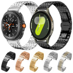 สายสแตนเลสสตีลแข็ง xDfind แบบเม็ดเจ็ด สำหรับ Samsung Galaxy Watch Ultra / Ultra 2025, Samsung Galaxy Watch8 / Watch8 Classic, Samsung Galaxy Watch 7 / 6 / 5 / FE, Samsung Galaxy Fit3 SM-R390