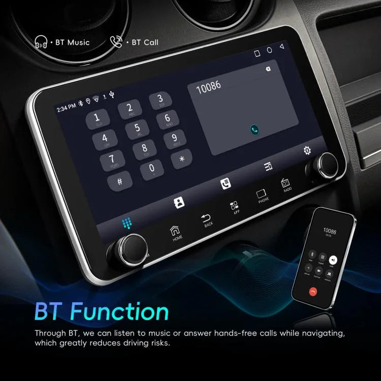 เครื่องเล่นรถยนต์ Android 15 ขนาดหน้าจอ 10.36 นิ้ว พร้อม CarPlay และปุ่มควบคุมคู่, รุ่นมาตรฐาน, รุ่นมาตรฐาน+ AHD+ ไมโครโฟน