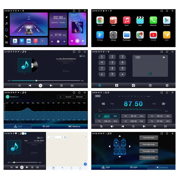 เครื่องเล่นรถยนต์ Android 15 ขนาดหน้าจอ 10.36 นิ้ว พร้อม CarPlay และปุ่มควบคุมคู่, รุ่นมาตรฐาน, รุ่นมาตรฐาน+ AHD+ ไมโครโฟน