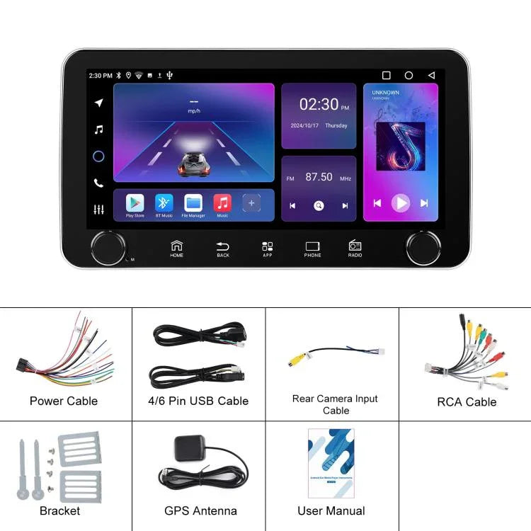 เครื่องเล่นรถยนต์ Android 15 ขนาดหน้าจอ 10.36 นิ้ว พร้อม CarPlay และปุ่มควบคุมคู่, รุ่นมาตรฐาน, รุ่นมาตรฐาน+ AHD+ ไมโครโฟน