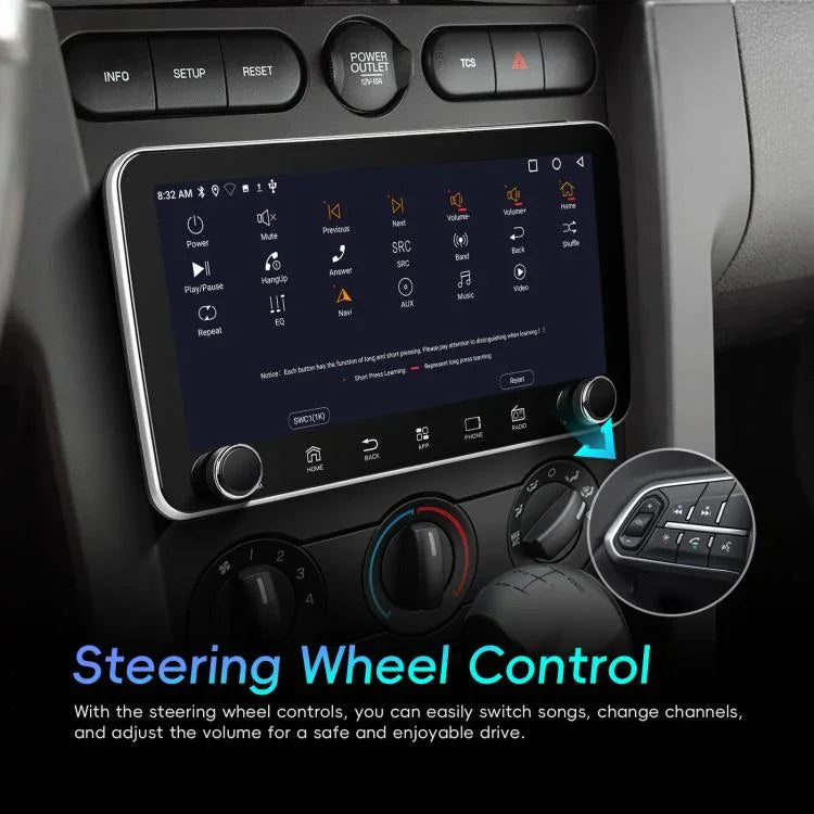 เครื่องเล่นรถยนต์ Android 15 ขนาดหน้าจอ 10.36 นิ้ว พร้อม CarPlay และปุ่มควบคุมคู่, รุ่นมาตรฐาน, รุ่นมาตรฐาน+ AHD+ ไมโครโฟน