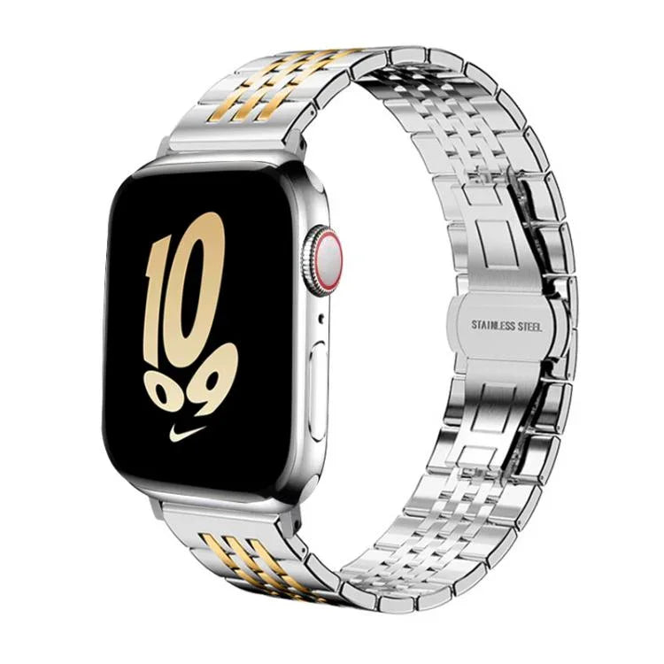 สายรัดนาฬิกาสแตนเลสสตีลตันเม็ดเจ็ดเม็ด xDfind สำหรับ Apple Watch 42 / 44 / 45 / 46 / 49 มม. 22 มม. สำหรับ Apple Watch 38 / 40 / 41 / S10 42 มม. 20 มม.