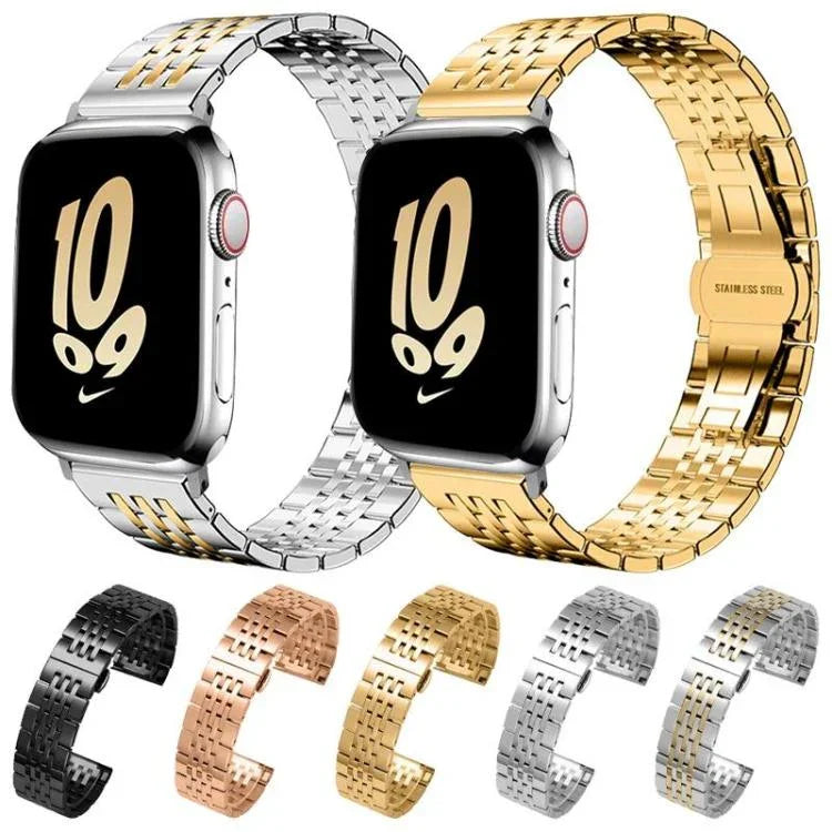สายรัดนาฬิกาสแตนเลสสตีลตันเม็ดเจ็ดเม็ด xDfind สำหรับ Apple Watch 42 / 44 / 45 / 46 / 49 มม. 22 มม. สำหรับ Apple Watch 38 / 40 / 41 / S10 42 มม. 20 มม.