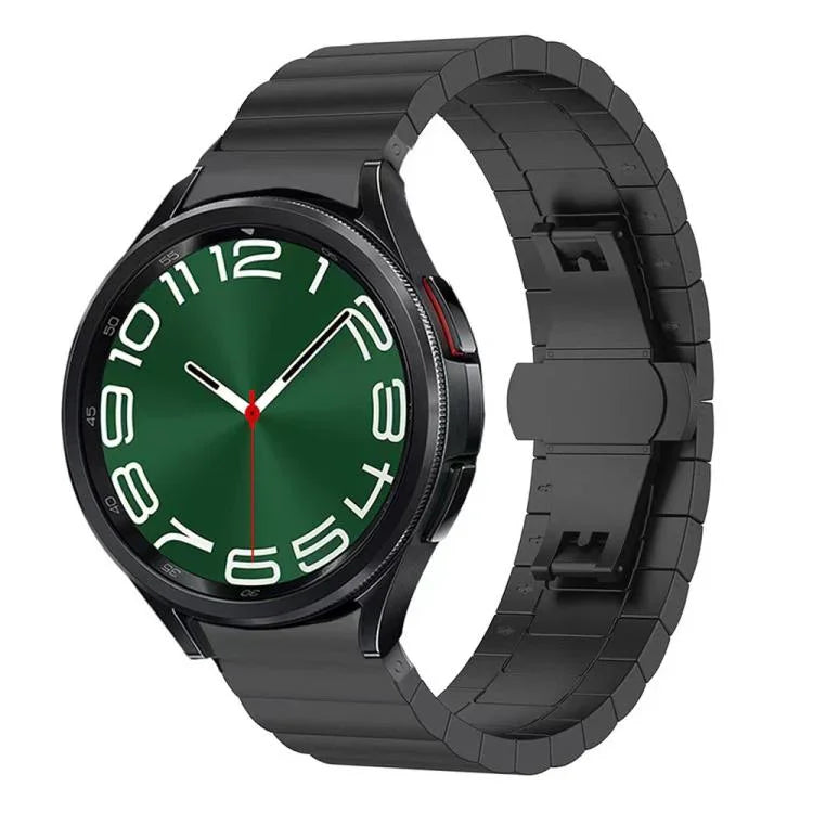 สายสแตนเลสสตีลแข็ง xDfind แบบเม็ดเดียวลายไม้ไผ่ สำหรับ Samsung Galaxy Watch8 / Watch8 Classic 22 มม., Samsung Galaxy Watch 7 / 6 / 5 / FE 20 มม., Samsung Galaxy Fit3 SM-R390 18 มม.
