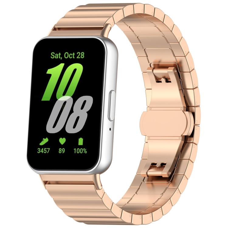สายสแตนเลสสตีลแข็ง xDfind แบบเม็ดเดียวลายไม้ไผ่ สำหรับ Samsung Galaxy Watch8 / Watch8 Classic 22 มม., Samsung Galaxy Watch 7 / 6 / 5 / FE 20 มม., Samsung Galaxy Fit3 SM-R390 18 มม.