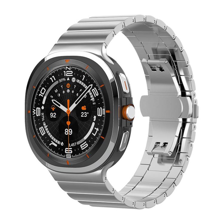 สายสแตนเลสสตีลแข็ง xDfind แบบเม็ดเดียวลายไม้ไผ่ สำหรับ Samsung Galaxy Watch8 / Watch8 Classic 22 มม., Samsung Galaxy Watch 7 / 6 / 5 / FE 20 มม., Samsung Galaxy Fit3 SM-R390 18 มม.