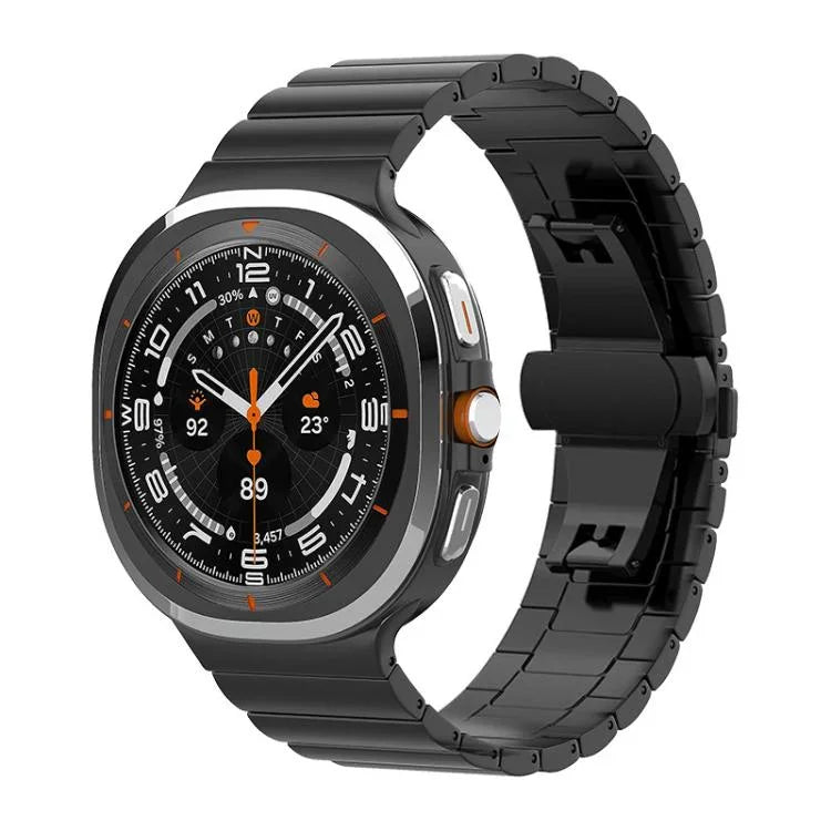 สายสแตนเลสสตีลแข็ง xDfind แบบเม็ดเดียวลายไม้ไผ่ สำหรับ Samsung Galaxy Watch8 / Watch8 Classic 22 มม., Samsung Galaxy Watch 7 / 6 / 5 / FE 20 มม., Samsung Galaxy Fit3 SM-R390 18 มม.
