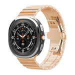 สายสแตนเลสสตีลแข็ง xDfind แบบเม็ดเดียวลายไม้ไผ่ สำหรับ Samsung Galaxy Watch8 / Watch8 Classic 22 มม., Samsung Galaxy Watch 7 / 6 / 5 / FE 20 มม., Samsung Galaxy Fit3 SM-R390 18 มม.