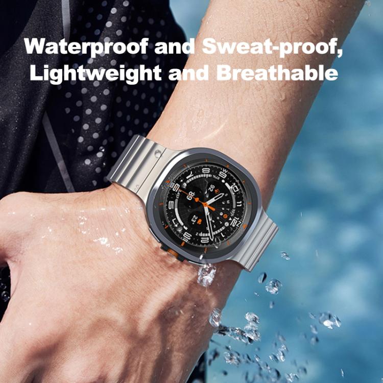 สายสแตนเลสสตีลแข็ง xDfind แบบเม็ดเดียวลายไม้ไผ่ สำหรับ Samsung Galaxy Watch8 / Watch8 Classic 22 มม., Samsung Galaxy Watch 7 / 6 / 5 / FE 20 มม., Samsung Galaxy Fit3 SM-R390 18 มม.