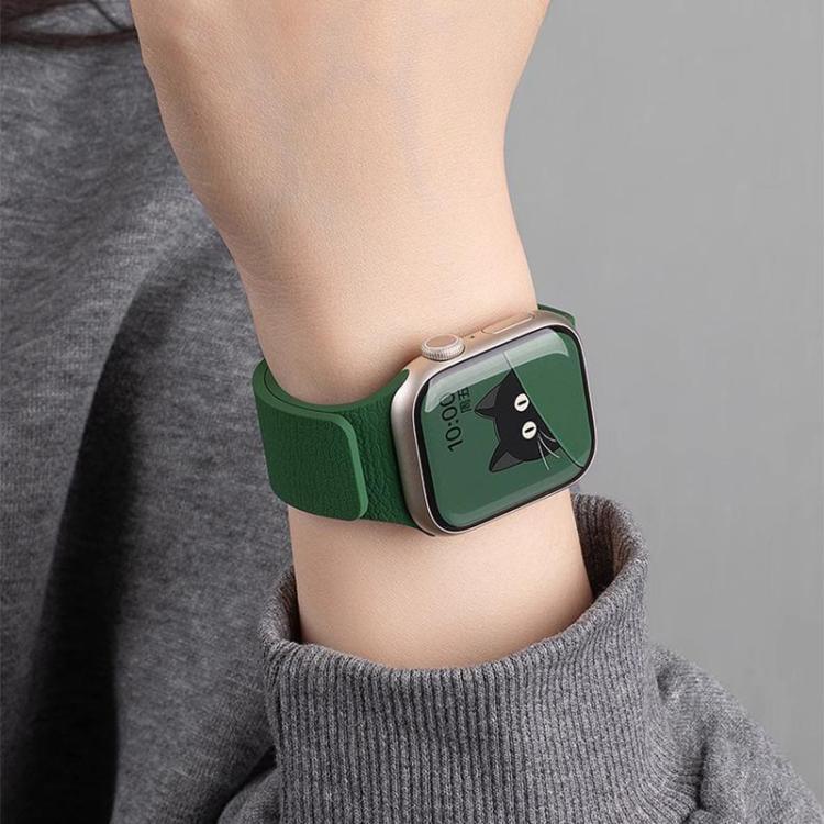 สายรัดนาฬิกาซิลิโคนแม่เหล็กลายลิ้นจี่ xDfind สำหรับ Apple Watch 42 / 44 / 45 / 46 / 49 มม. สำหรับ Apple Watch 38 / 40 / 41 / S10 42 มม.