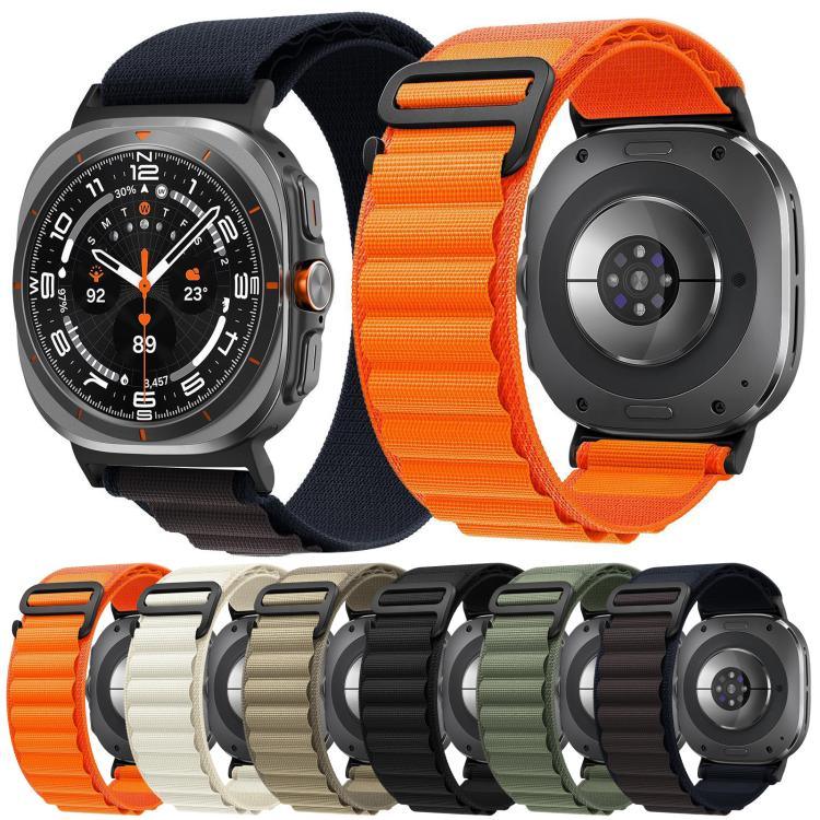 สายไนลอน xDfind พร้อมห่วงหัวล็อกสีดำ สำหรับ Samsung Galaxy Watch Ultra 47 มม. / Ultra 2025, Samsung Galaxy Watch8 / 8 Classic