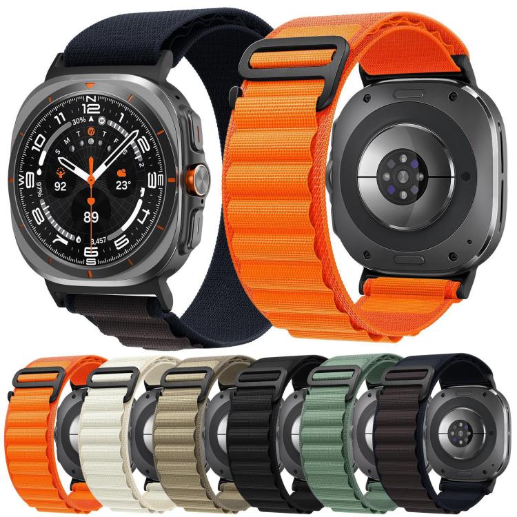 สายไนลอน xDfind พร้อมห่วงหัวล็อกสีดำ สำหรับ Samsung Galaxy Watch Ultra 47 มม. / Ultra 2025, Samsung Galaxy Watch8 / 8 Classic