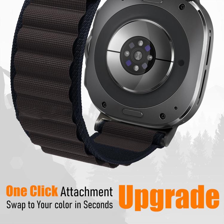 สายไนลอน xDfind พร้อมห่วงหัวล็อกสีดำ สำหรับ Samsung Galaxy Watch Ultra 47 มม. / Ultra 2025, Samsung Galaxy Watch8 / 8 Classic
