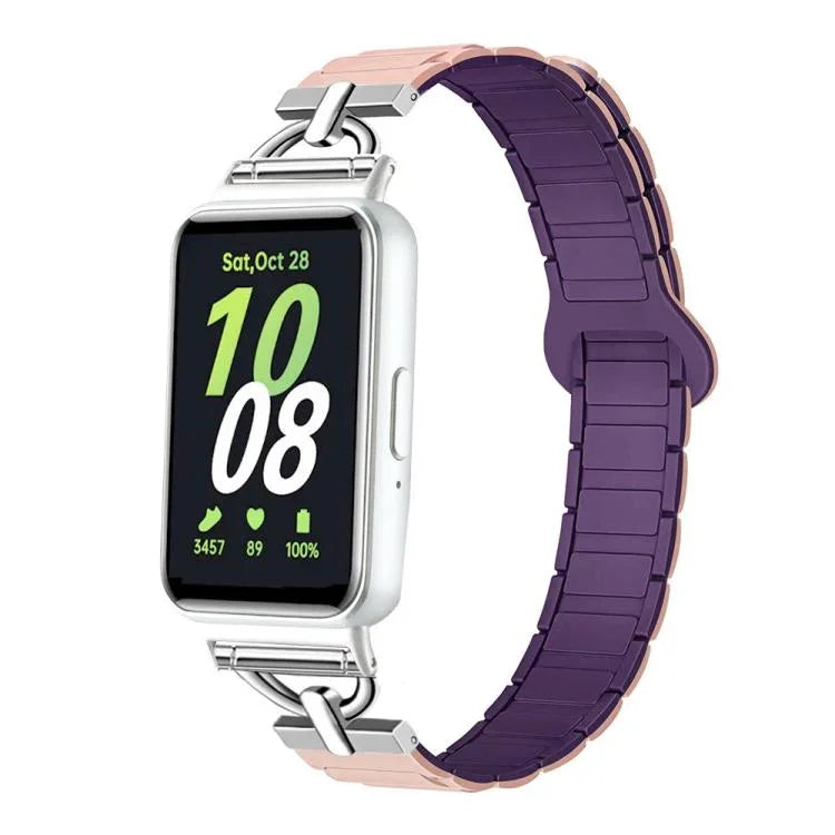 สายซิลิโคนแม่เหล็กรูปตัว D แบบเม็ดสาม สำหรับ Samsung Galaxy Fit3