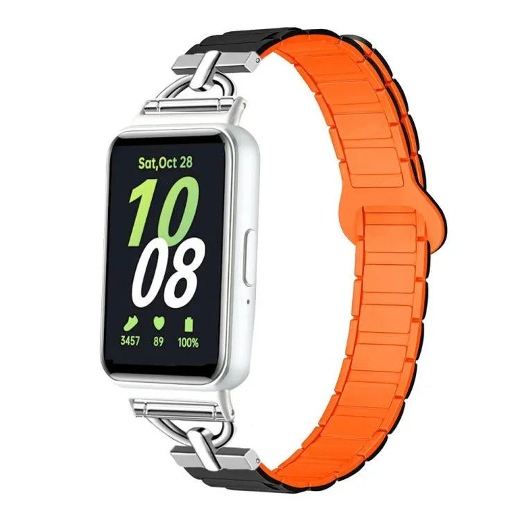 สายซิลิโคนแม่เหล็กรูปตัว D แบบเม็ดสาม สำหรับ Samsung Galaxy Fit3