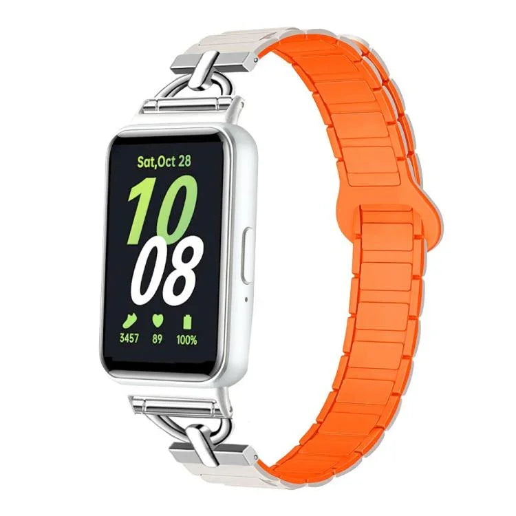 สายซิลิโคนแม่เหล็กรูปตัว D แบบเม็ดสาม สำหรับ Samsung Galaxy Fit3