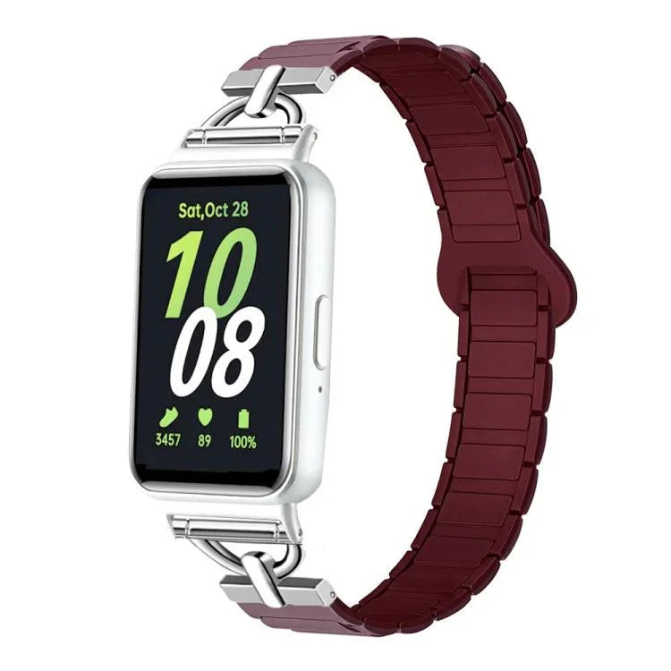 สายซิลิโคนแม่เหล็กรูปตัว D แบบเม็ดสาม สำหรับ Samsung Galaxy Fit3