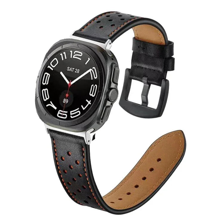 สายหนังย้อนยุครูเจาะ สำหรับ Samsung Galaxy Watch Ultra 47 มม. / Ultra 2025