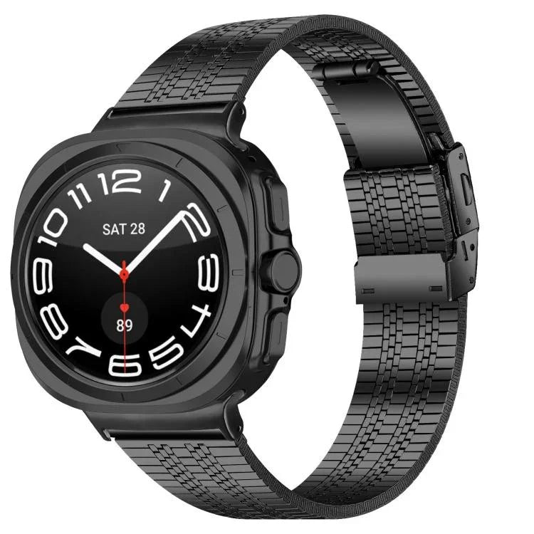 สายสแตนเลสสตีลแบบเม็ดห้าพร้อมหัวล็อกเต่า สำหรับ Samsung Galaxy Watch Ultra 47 มม. / Ultra 2025