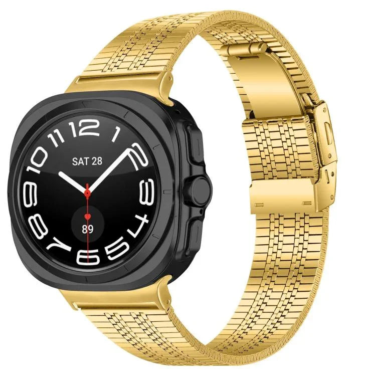 สายสแตนเลสสตีลแบบเม็ดห้าพร้อมหัวล็อกเต่า สำหรับ Samsung Galaxy Watch Ultra 47 มม. / Ultra 2025