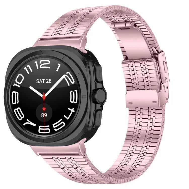 สายสแตนเลสสตีลแบบเม็ดห้าพร้อมหัวล็อกเต่า สำหรับ Samsung Galaxy Watch Ultra 47 มม. / Ultra 2025
