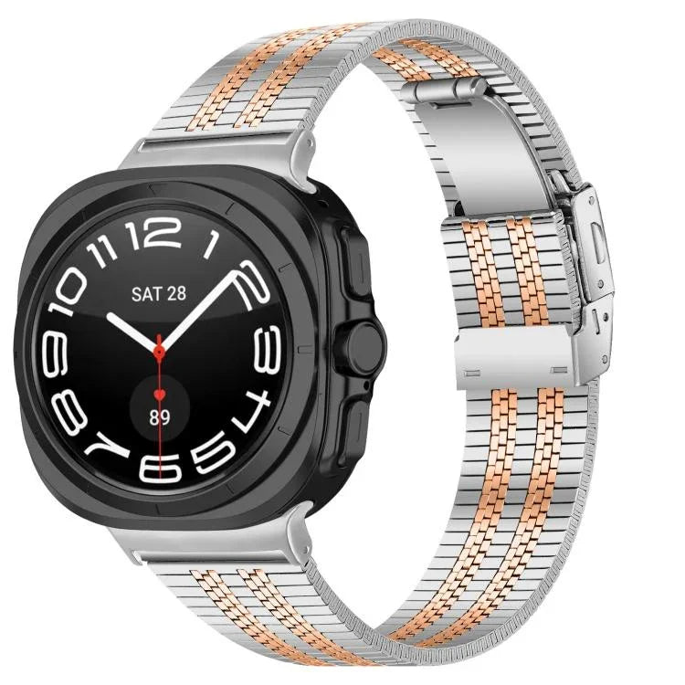 สายสแตนเลสสตีลแบบเม็ดห้าพร้อมหัวล็อกเต่า สำหรับ Samsung Galaxy Watch Ultra 47 มม. / Ultra 2025