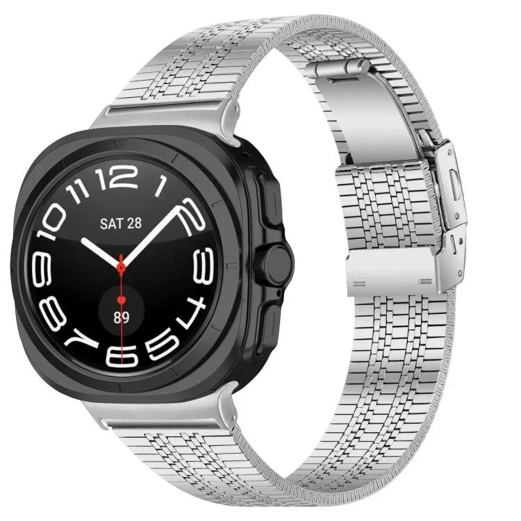 สายสแตนเลสสตีลแบบเม็ดห้าพร้อมหัวล็อกเต่า สำหรับ Samsung Galaxy Watch Ultra 47 มม. / Ultra 2025